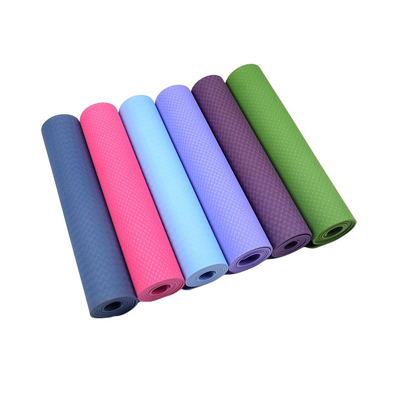 Épaisseur de tapis de yoga en gros (4/6/8mm) Mat d\'exercice de fitness MAT respectueux de l\'environnement sans glissement TPE TPE Mat de yoga haute densité, adapté au yoga domestique, à l\'exercice, au Pilates.