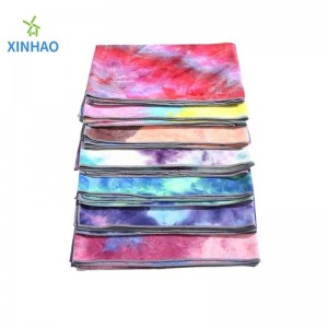 Serviette de yoga à protection environnementale antidérapante Tie-dye serviette en gros, serviette de tapis de yoga à haute température à haute température douce et absorbant la sueur, idéale pour le yoga à haute température, le Pilates, le fitness